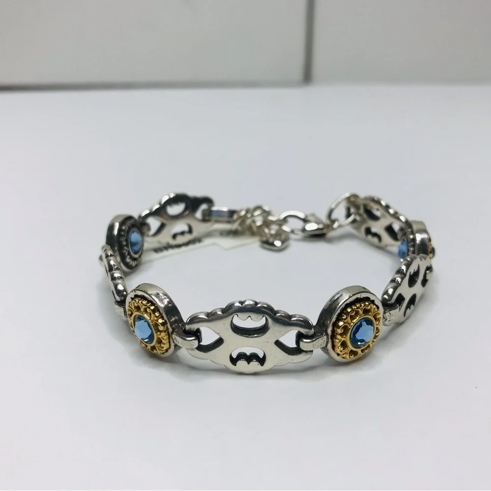 New BRIGHTON Silver Double Sided Blue Gem Bracelet